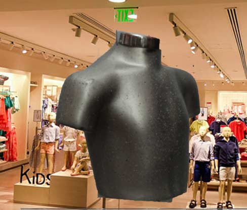 torso de niño y niña para exhibir camisetas y blusas plastico o fibra de vidrio