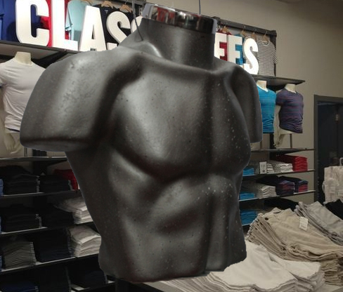 Maniquí de torso de hombre para exhibir playera fibra de vidrio o plastico