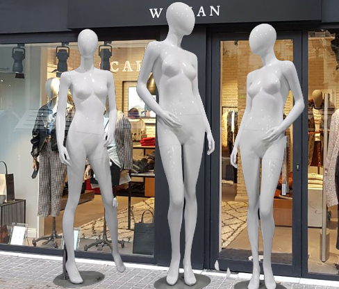 Maniquíes de damas de cuerpo entero cabeza de huevo Fabricado en fibra de vidrio